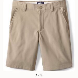 LANDSEND Boys Active Chino Uniform Shorts Size 18 Khaki